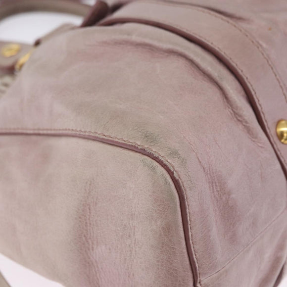 Miu Miu Vittero Hand Bag Leather 2way Pink Gold Tone Auth 200147V
