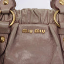 Miu Miu Vittero Hand Bag Leather 2way Pink Gold Tone Auth 200147V-18