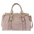 Miu Miu Vittero Hand Bag Leather 2way Pink Gold Tone Auth 200147V-13