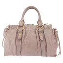 Miu Miu Vittero Hand Bag Leather 2way Pink Gold Tone Auth 200147V-2