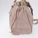 Miu Miu Vittero Hand Bag Leather 2way Pink Gold Tone Auth 200147V-4