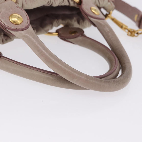 Miu Miu Vittero Hand Bag Leather 2way Pink Gold Tone Auth 200147V