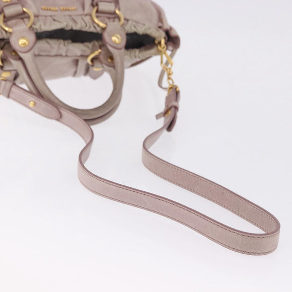 Miu Miu Vittero Hand Bag Leather 2way Pink Gold Tone Auth 200147V