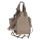 LOEWE Hammock Small Hand Bag Leather 2way Beige Gold Tone Auth 200149V-1