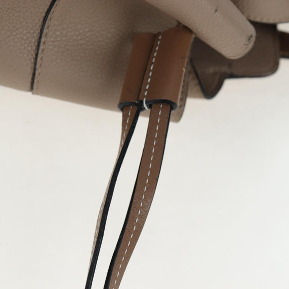 LOEWE Hammock Small Hand Bag Leather 2way Beige Gold Tone Auth 200149V