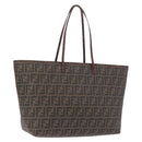FENDI Zucca Tote Bag PVC Leather Brown Gold Tone 8BH199 Auth 200151-1