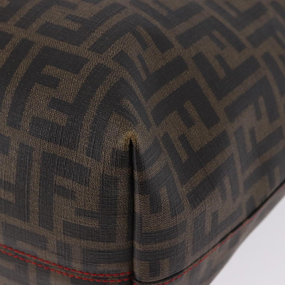 FENDI Zucca Tote Bag PVC Leather Brown Gold Tone 8BH199 Auth 200151