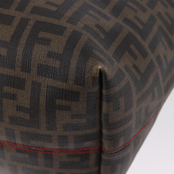 FENDI Zucca Tote Bag PVC Leather Brown Gold Tone 8BH199 Auth 200151