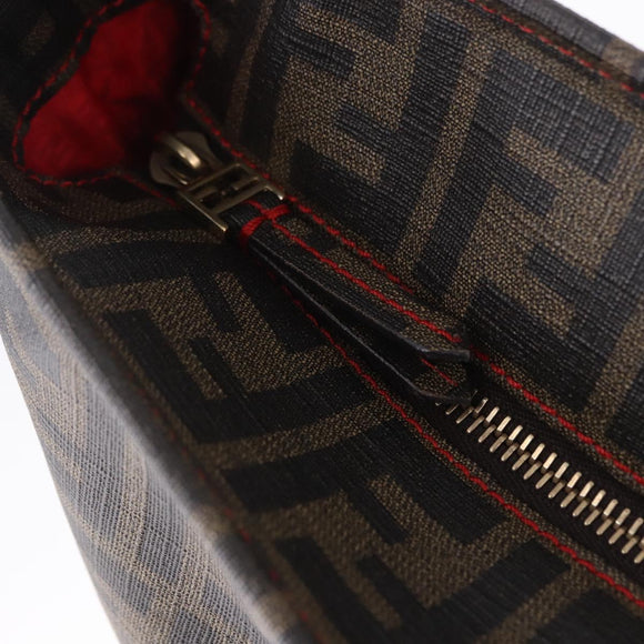 FENDI Zucca Tote Bag PVC Leather Brown Gold Tone 8BH199 Auth 200151