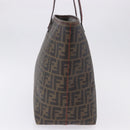 FENDI Zucca Tote Bag PVC Leather Brown Gold Tone 8BH199 Auth 200151-4