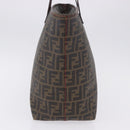FENDI Zucca Tote Bag PVC Leather Brown Gold Tone 8BH199 Auth 200151-5
