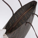 FENDI Zucca Tote Bag PVC Leather Brown Gold Tone 8BH199 Auth 200151-6