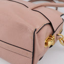 Miu Miu Madras Fiocco Hand Bag Leather 2way Pink Gold Auth 200153V-17