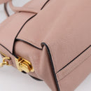 Miu Miu Madras Fiocco Hand Bag Leather 2way Pink Gold Auth 200153V-10
