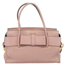 Miu Miu Madras Fiocco Hand Bag Leather 2way Pink Gold Auth 200153V-13