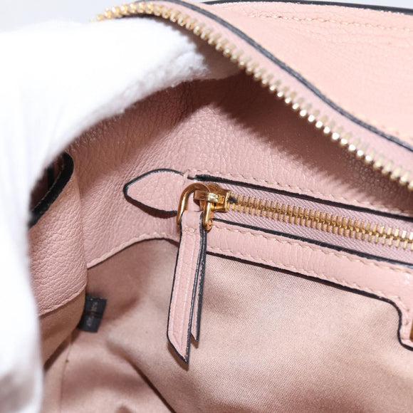 Miu Miu Madras Fiocco Hand Bag Leather 2way Pink Gold Auth 200153V