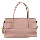 Miu Miu Madras Fiocco Hand Bag Leather 2way Pink Gold Auth 200153V-2