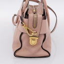 Miu Miu Madras Fiocco Hand Bag Leather 2way Pink Gold Auth 200153V-4