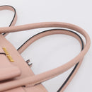Miu Miu Madras Fiocco Hand Bag Leather 2way Pink Gold Auth 200153V-8