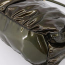 GUCCI Shoulder Bag Patent Green Gold Tone 189833 Auth 200154-17