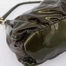 GUCCI Shoulder Bag Patent Green Gold Tone 189833 Auth 200154-18