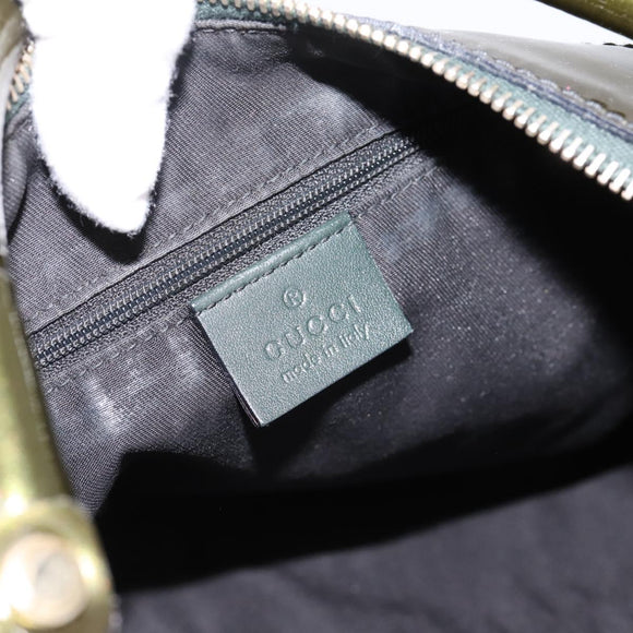 GUCCI Shoulder Bag Patent Green Gold Tone 189833 Auth 200154