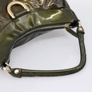 GUCCI Shoulder Bag Patent Green Gold Tone 189833 Auth 200154-7