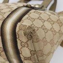 GUCCI GG Canvas Hand Bag Beige Gold Tone 139261 Auth 200155-16