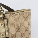 GUCCI GG Canvas Hand Bag Beige Gold Tone 139261 Auth 200155-10