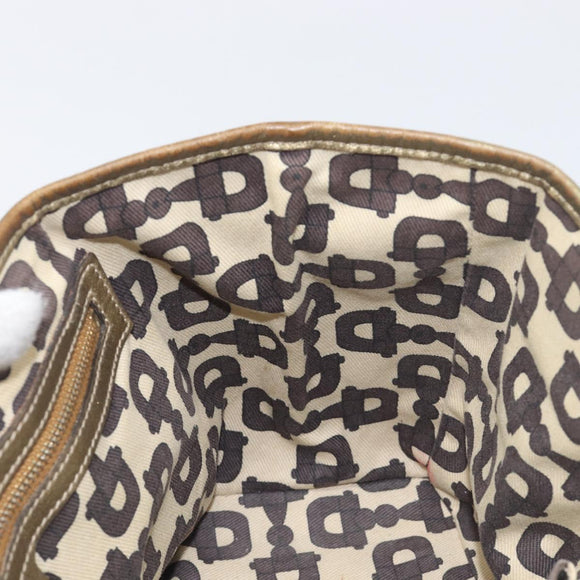 GUCCI GG Canvas Hand Bag Beige Gold Tone 139261 Auth 200155