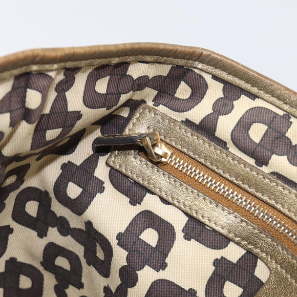 GUCCI GG Canvas Hand Bag Beige Gold Tone 139261 Auth 200155