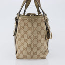 GUCCI GG Canvas Hand Bag Beige Gold Tone 139261 Auth 200155-4