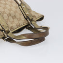 GUCCI GG Canvas Hand Bag Beige Gold Tone 139261 Auth 200155-7