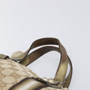 GUCCI GG Canvas Hand Bag Beige Gold Tone 139261 Auth 200155-8