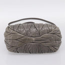 Miu Miu Matelasse Hand Bag Leather 2way Gray Gold Auth 200159V-5