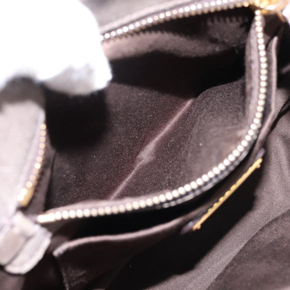 Miu Miu Matelasse Hand Bag Leather 2way Gray Gold Auth 200159V