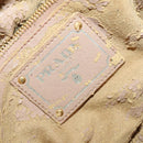 PRADA Hand Bag Leather 2way Beige Gold Tone Auth 200160-20