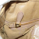 PRADA Hand Bag Leather 2way Beige Gold Tone Auth 200160-21