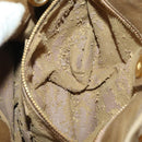 PRADA Hand Bag Leather 2way Beige Gold Tone Auth 200160-22