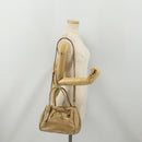 PRADA Hand Bag Leather 2way Beige Gold Tone Auth 200160-23