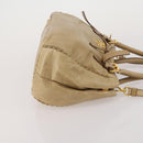 PRADA Hand Bag Leather 2way Beige Gold Tone Auth 200160-4