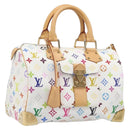 LOUIS VUITTON Monogram Multicolor Speedy 30 Hand Bag White M92643 Auth 200161SAV-1