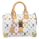 LOUIS VUITTON Monogram Multicolor Speedy 30 Hand Bag White M92643 Auth 200161SAV-13