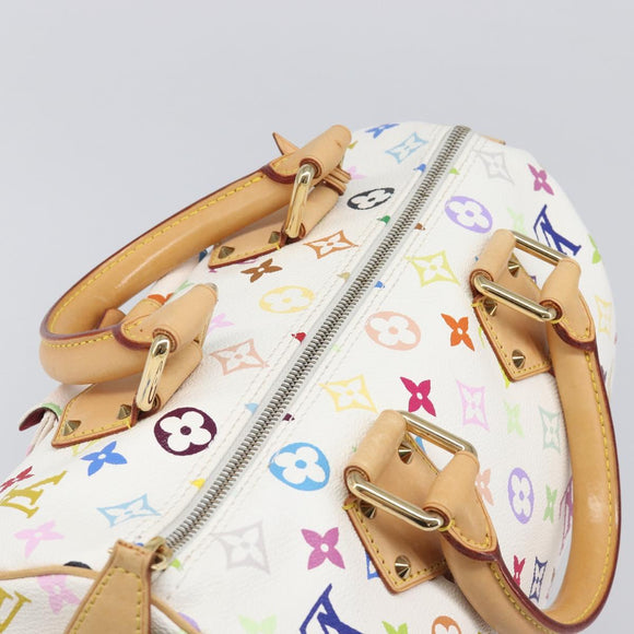 LOUIS VUITTON Monogram Multicolor Speedy 30 Hand Bag White M92643 Auth 200161SAV