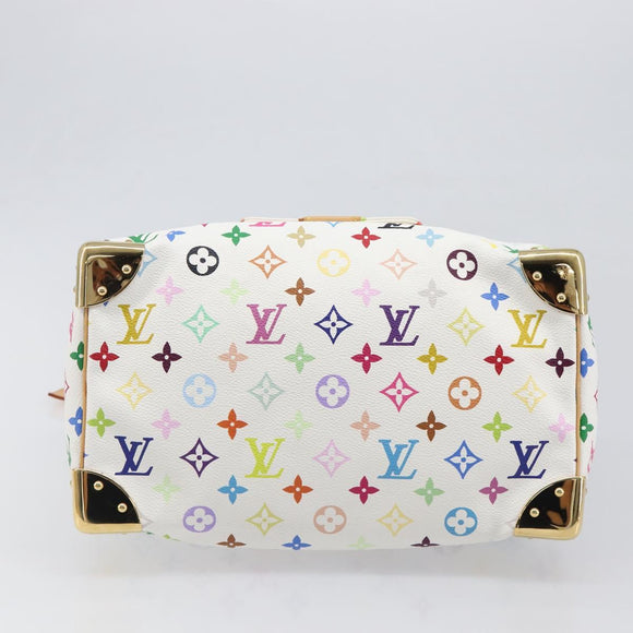 LOUIS VUITTON Monogram Multicolor Speedy 30 Hand Bag White M92643 Auth 200161SAV