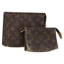 LOUIS VUITTON Monogram Pouch 2 Set LV Auth 200163-1