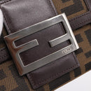 FENDI Zucca Canvas Trifold Wallet Brown Silver 8M0011 Auth 200165A-17
