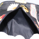 Salvatore Ferragamo Gancini Pouch Nylon Black Gold Tone Auth 200166-14