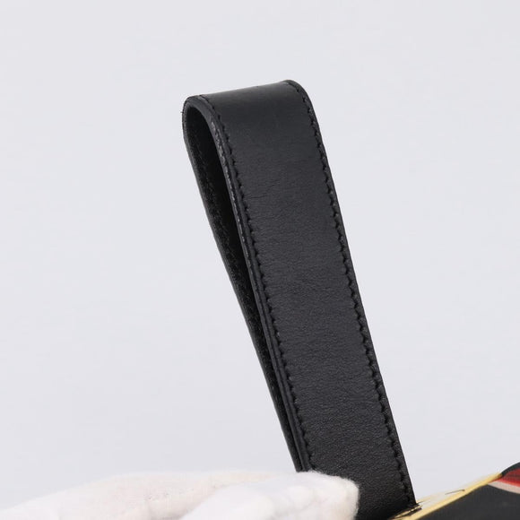 Salvatore Ferragamo Gancini Pouch Nylon Black Gold Tone Auth 200166