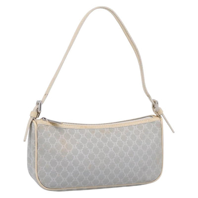 CELINE Macadam Canvas Hand Bag Light Blue Silver Auth 200167